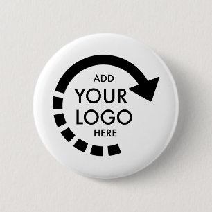 Badge Rond 5 Cm Logo personnalisé Entreprise moderne   Blanc