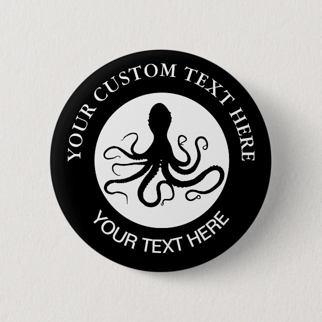Badge Rond 5 Cm Logo personnalisé Octopus (Devant)
