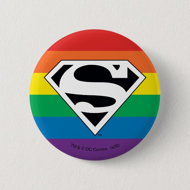 Badge Rond 5 Cm Logo Rainbow Superman (Devant)