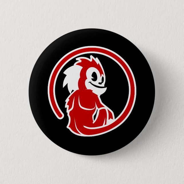 Badge Rond 5 Cm Logo Red Marmoset (Devant)