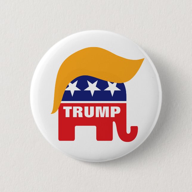 Badge Rond 5 Cm Logo républicain Donald Trump pour éléphants (Devant)