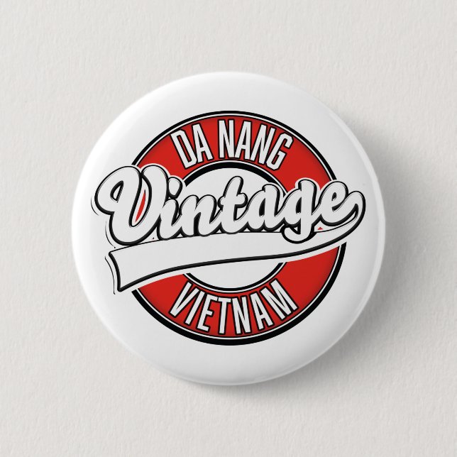 Badge Rond 5 Cm Logo rétro de Da Nang vietnam (Devant)