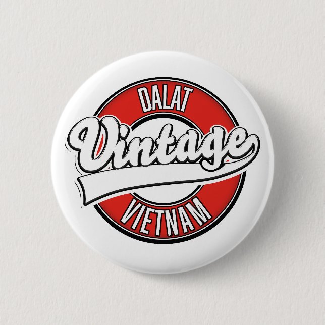 Badge Rond 5 Cm Logo rétro de Dalat vietnam (Devant)
