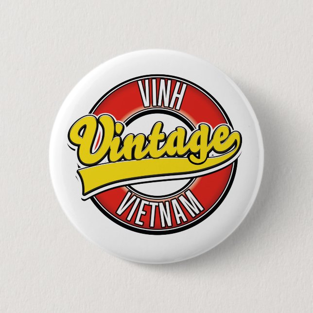 Badge Rond 5 Cm Logo rétro de Vinh vietnam (Devant)