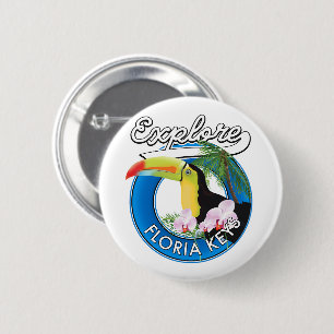 Badge Rond 5 Cm logo rétro des Keys de Floride