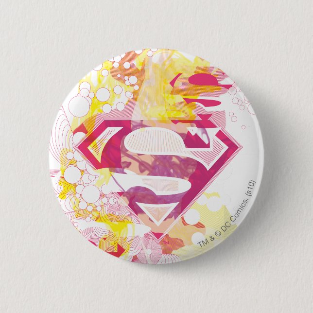 Badge Rond 5 Cm Logo Retro Supergirl (Devant)
