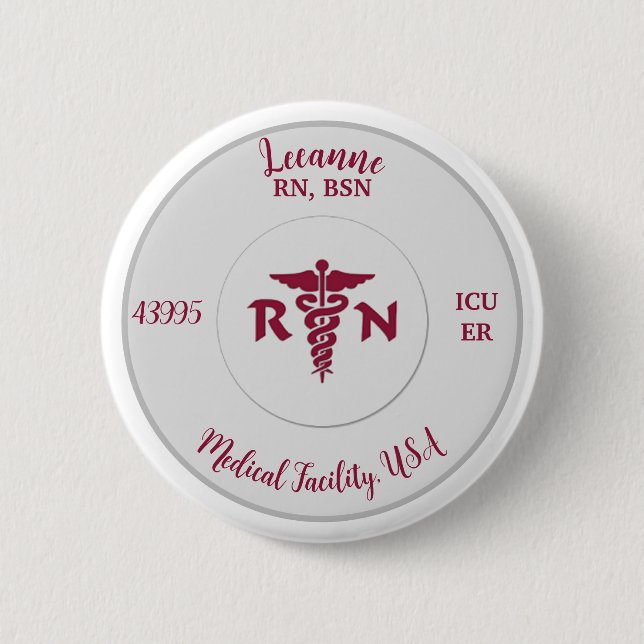 Badge Rond 5 Cm Logo RN, bouton ID (Devant)