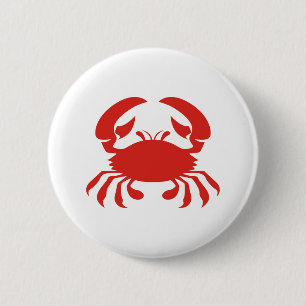 Badge Rond 5 Cm Logo rouge de crabe
