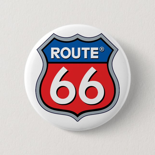 Badge Rond 5 Cm Logo Route 66 (Devant)