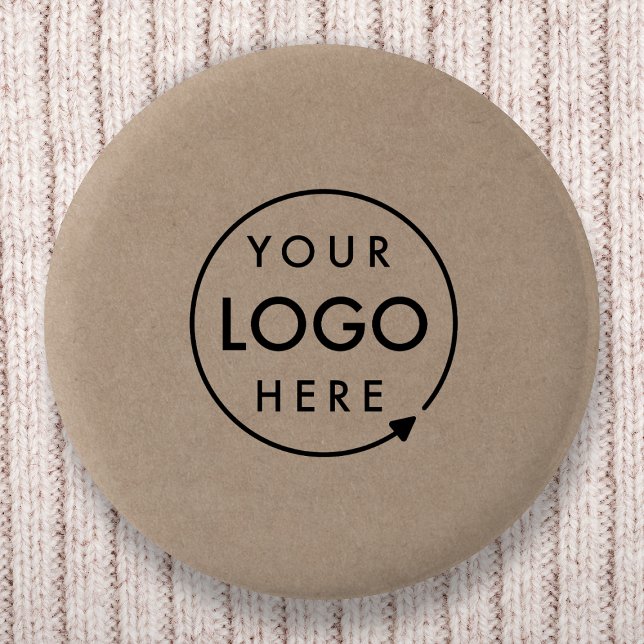 Badge Rond 5 Cm Logo Rustique Kraft | Entreprise moderne (Créateur téléchargé)