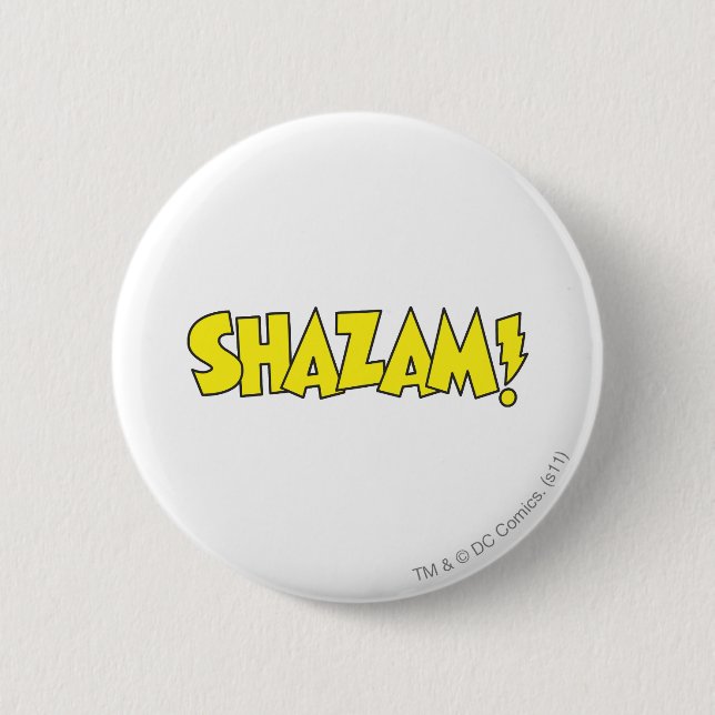 Badge Rond 5 Cm Logo Shazam Jaune (Devant)
