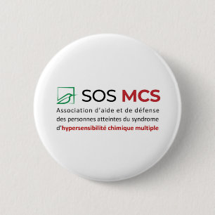 Badge Rond 5 Cm Logo SOS MCS + texte