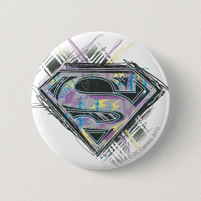 Badge Rond 5 Cm Logo Supergirl Scribbles (Devant)