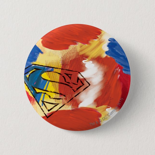 Badge Rond 5 Cm Logo Superman Peint (Devant)