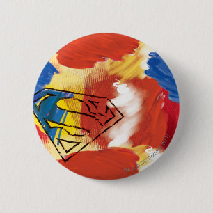 Badge Rond 5 Cm Logo Superman Peint