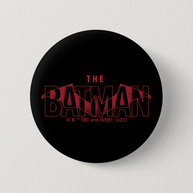 Badge Rond 5 Cm Logo superposé de Batman Bat (Devant)