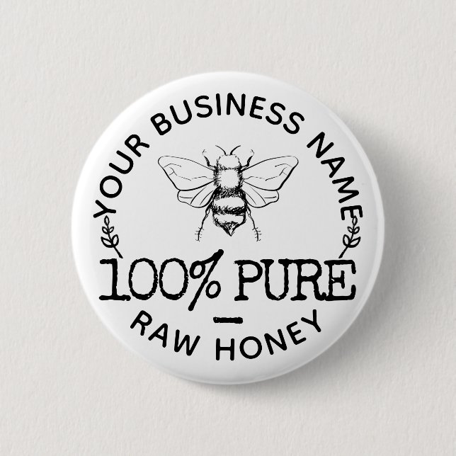 Badge Rond 5 Cm Logo sur mesure Farmhouse Apia Cute Bumblebee Hone (Devant)