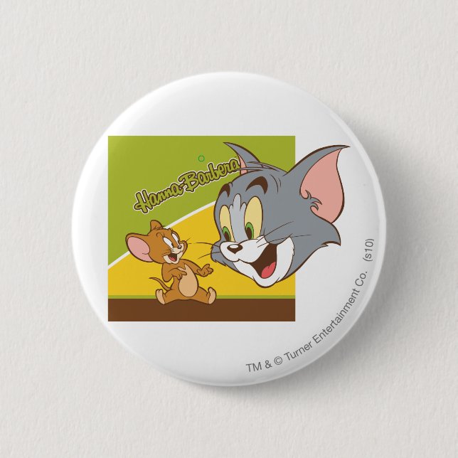 Badge Rond 5 Cm Logo Tom et Jerry Hanna Barbera (Devant)