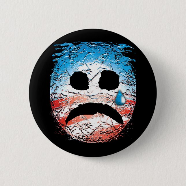 Badge Rond 5 Cm Logo triste d'Obama de visage (Devant)