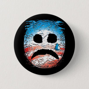 Badge Rond 5 Cm Logo triste d'Obama de visage