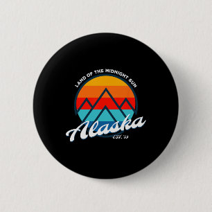 Badge Rond 5 Cm Logo vacances Alaska Terre du Soleil de Minuit
