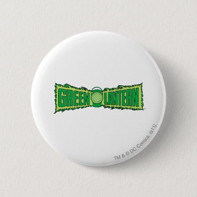 Badge Rond 5 Cm Logo vert de lanterne avec la lanterne (Devant)
