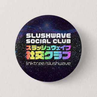 Badge Rond 5 Cm LogoJr du Carré du Club Social Slushwave