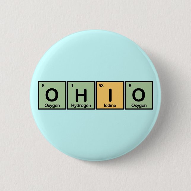 Badge Rond 5 Cm L'Ohio a fait des éléments (Devant)