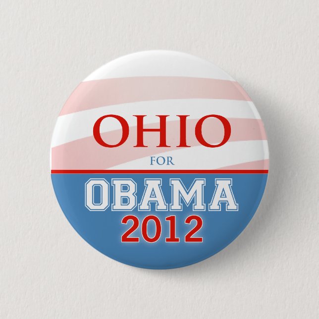 Badge Rond 5 Cm L'OHIO pour Obama 2012 (Devant)