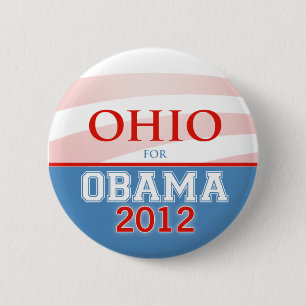 Badge Rond 5 Cm L'OHIO pour Obama 2012