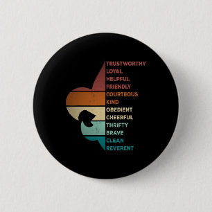 Badge Rond 5 Cm Loi de scoutisme de style rétro vintage cool