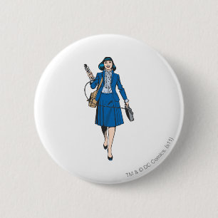 Badge Rond 5 Cm Lois Lane avec microphone
