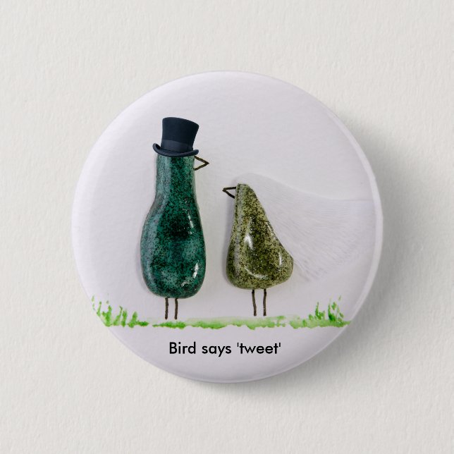 Badge Rond 5 Cm L'oiseau dit 'tweet' (Devant)