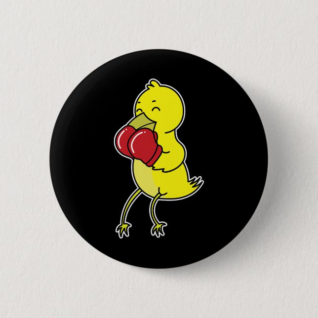 Badge Rond 5 Cm L'oiseau fait de la boxe  (Devant)