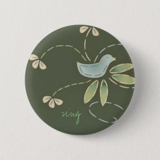 Badge Rond 5 Cm l'oiseau heureux de jour, chantent