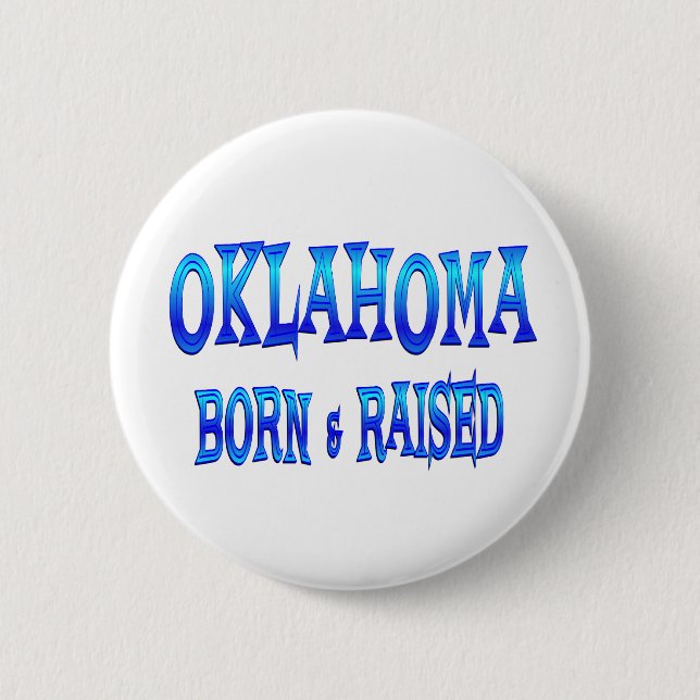 Badge Rond 5 Cm L'Oklahoma soutenu et augmenté (Devant)