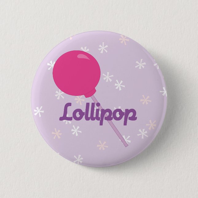 Badge Rond 5 Cm Lollipop rose (Devant)
