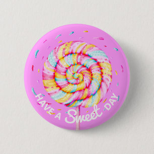 Badge Rond 5 Cm Lollipop Sweet Candy Illustration Avoir un jour su