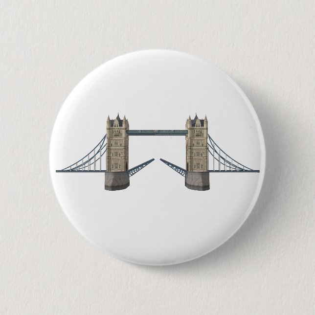 Badge Rond 5 Cm London Tower Bridge : 3D Modèle : (Devant)
