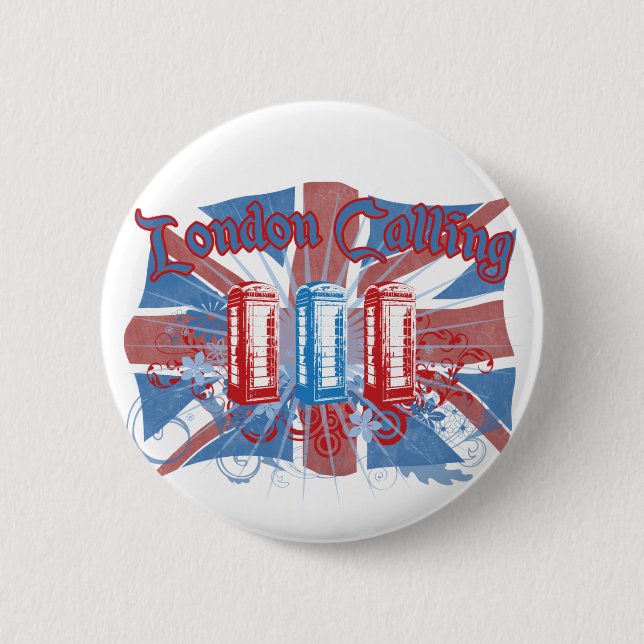 Badge Rond 5 Cm Londres appelle (Devant)