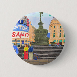Badge Rond 5 Cm Londres, Piccadilly Circus