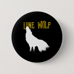 Badge Rond 5 Cm Lone Wolf Homme Sigma moderne minimaliste