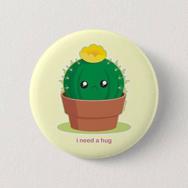 Badge Rond 5 Cm Lonely Cactus (Devant)