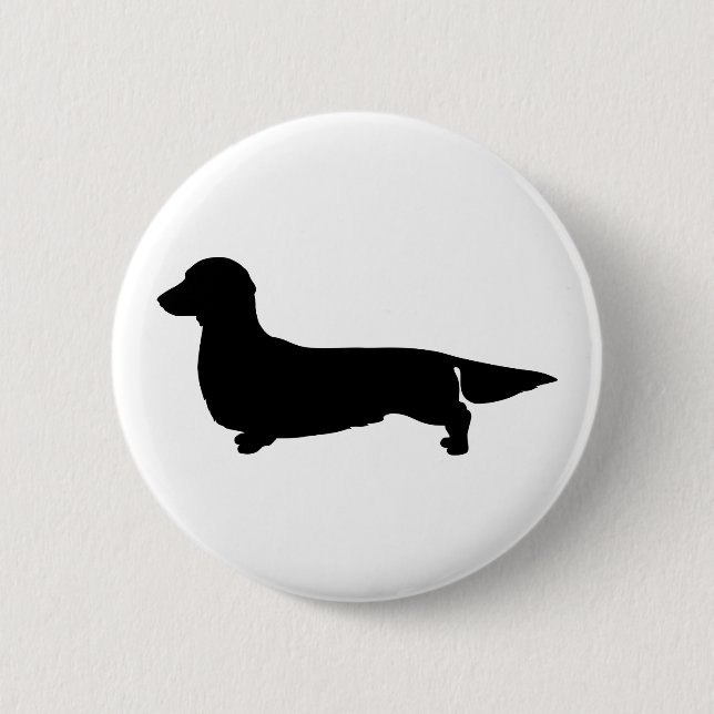 Badge Rond 5 Cm Long Pin de bouton de teckel de cheveux (Devant)