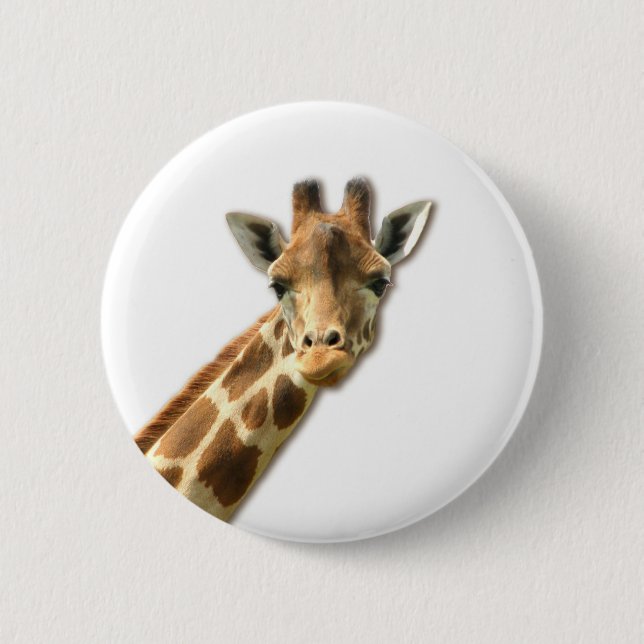 Badge Rond 5 Cm Long Pin étranglé de girafe (Devant)