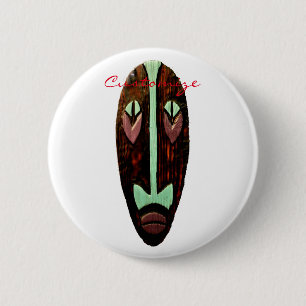 Badge Rond 5 Cm Long Tonnerre de Masque Tiki