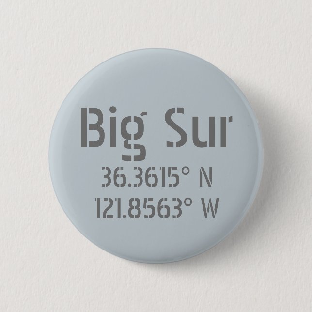 Badge Rond 5 Cm Longitude Big Sur Latitude (Devant)