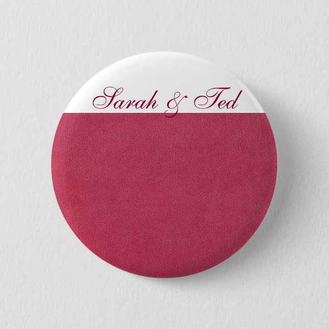 Badge Rond 5 Cm Look en cuir rose (Devant)