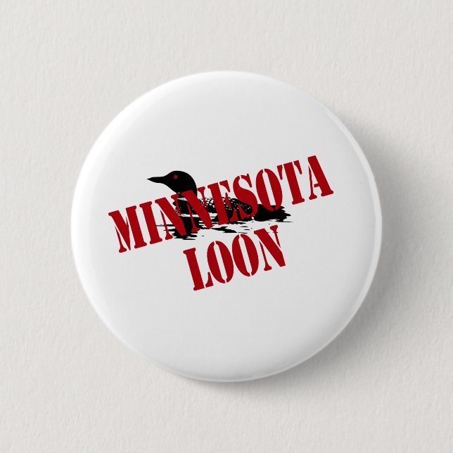 Badge Rond 5 Cm Loon du Minnesota (Devant)