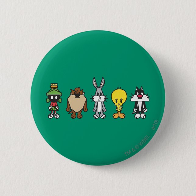 Badge Rond 5 Cm LOONEY TUNES™ - Photo de groupe Op (Devant)